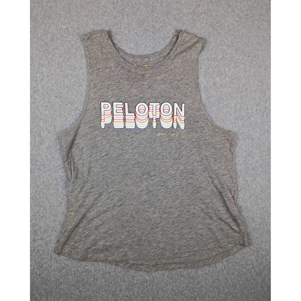Spiritual Gangster Peloton Gray Racerback Tank L Modal/Cotton Scoop Lightweight